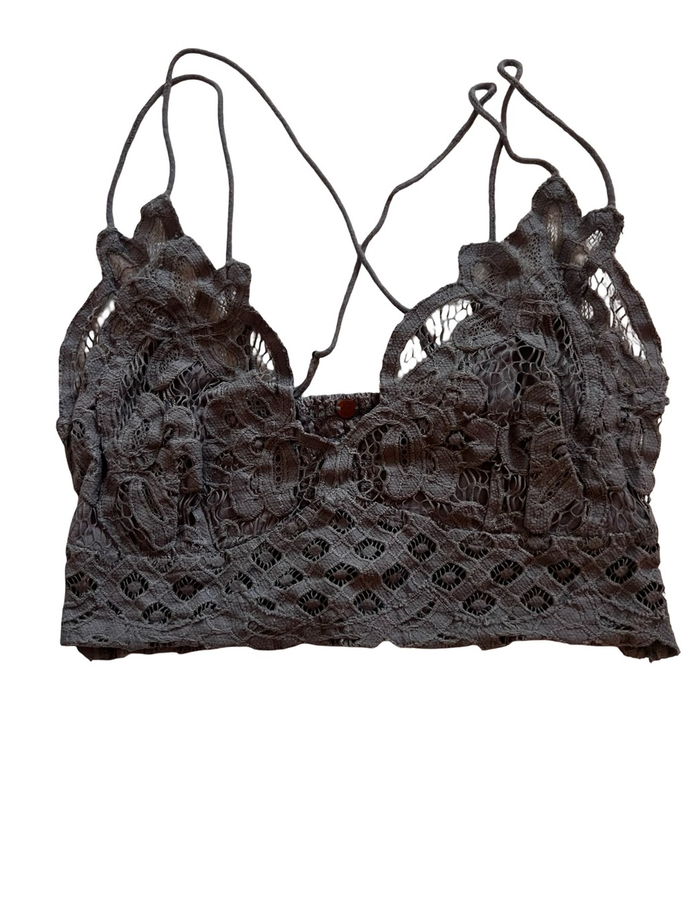 Lace Bralette Cropped Top in Light Purple
